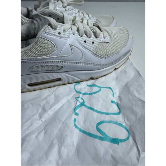 Nike Air Max 90 Recraft Triple White 2020 Sz 8,5 Women’s CQ2560-100 Authentic - Picture 13 of 14
